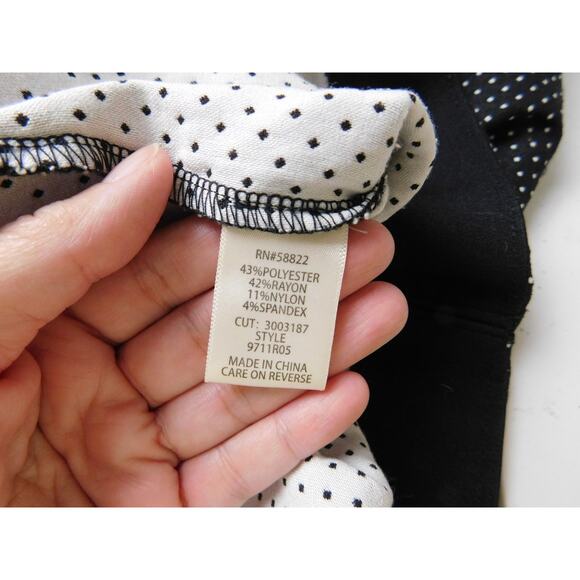 Max Studio Pants XL Black White Diamond Pull On Straight Leg Ankle - Picture 6 of 7